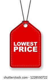 red vector banner lowest price