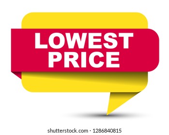 red vector banner lowest price