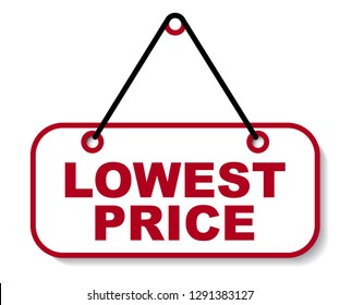 red vector banner lowest price