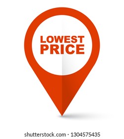 red vector banner lowest price