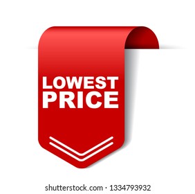 red vector banner lowest price