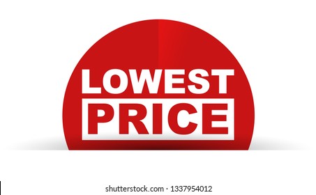 red vector banner lowest price