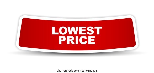red vector banner lowest price