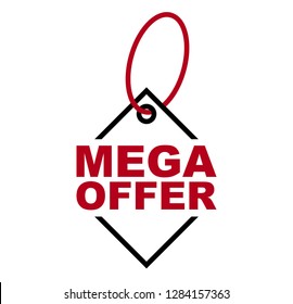 red vector banner mega offer