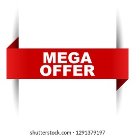 red vector banner mega offer