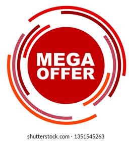 red vector banner mega offer