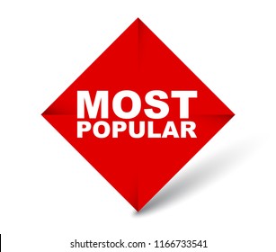 red vector banner most popular