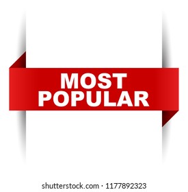 red vector banner most popular