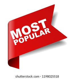 red vector banner most popular