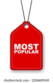 red vector banner most popular