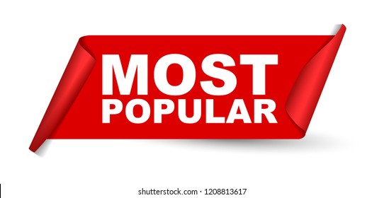 red vector banner most popular