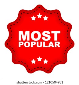 red vector banner most popular