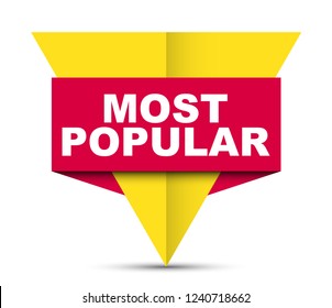 red vector banner most popular