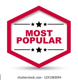 red vector banner most popular