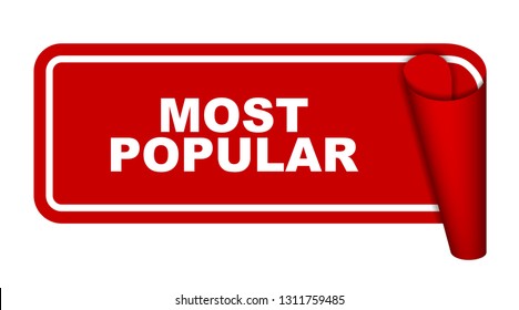 red vector banner most popular