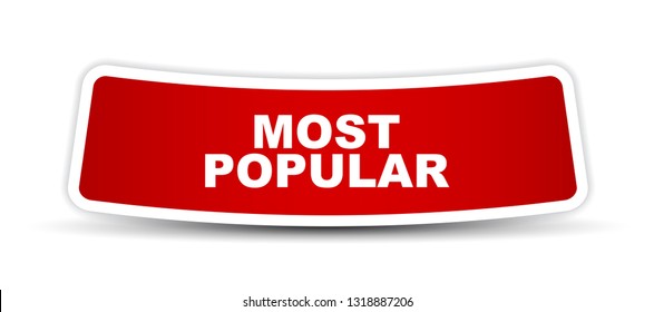 red vector banner most popular