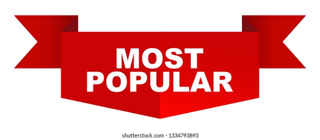 red vector banner most popular