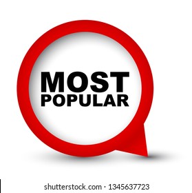 red vector banner most popular