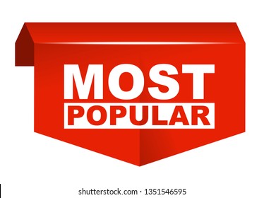 red vector banner most popular