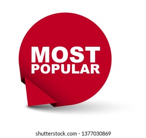 red vector banner most popular