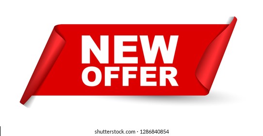 red vector banner new offer