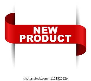 red vector banner new product
