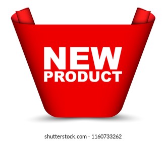 red vector banner new product