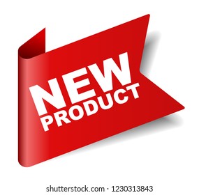 red vector banner new product