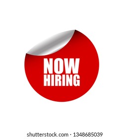 red vector banner now hiring