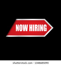 red vector banner now hiring