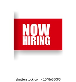 red vector banner now hiring