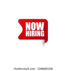 red vector banner now hiring