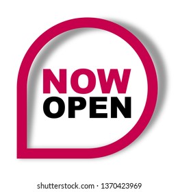 red vector banner now open