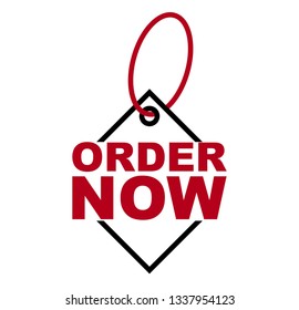 red vector banner order now