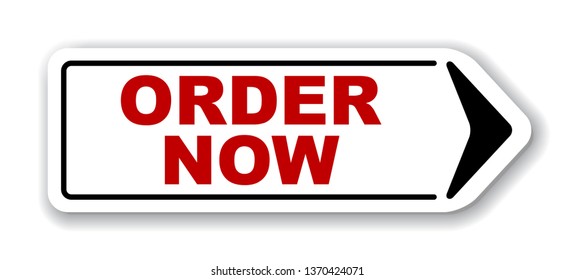 red vector banner order now