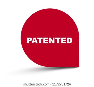 red vector banner patented
