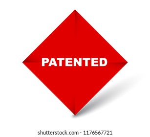 red vector banner patented