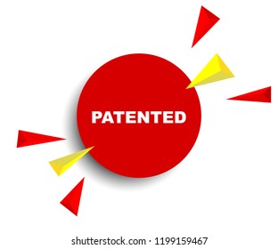 red vector banner patented