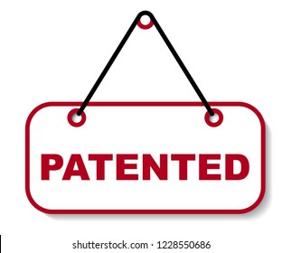 red vector banner patented