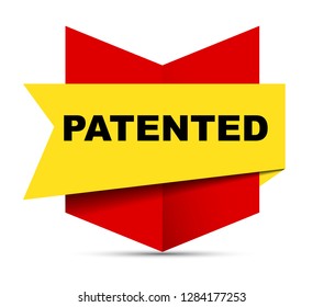 red vector banner patented