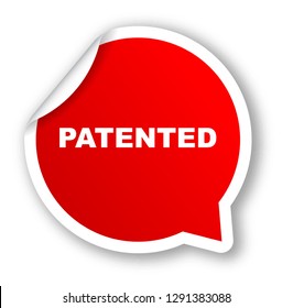 red vector banner patented
