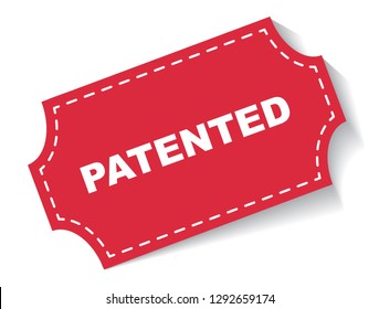 red vector banner patented
