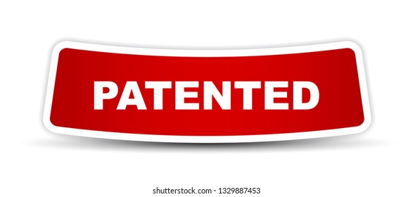 red vector banner patented