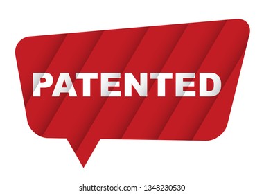 red vector banner patented