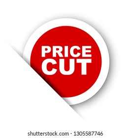 red vector banner price cut