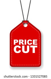 red vector banner price cut