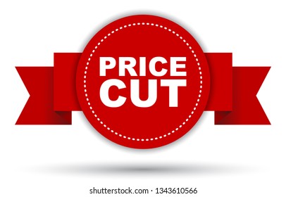 red vector banner price cut