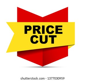 red vector banner price cut