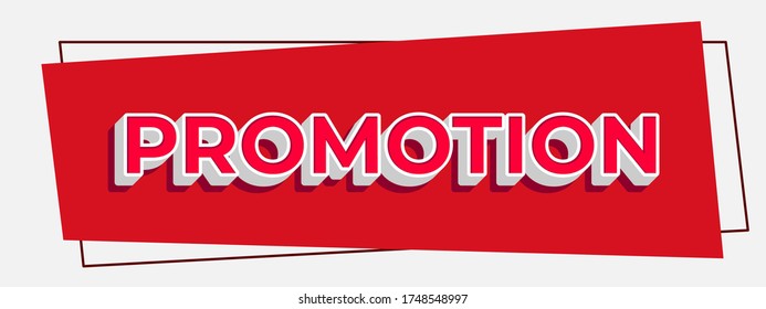 banner vector rojo PROMOTION, sobre fondo blanco