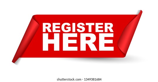 red vector banner register here